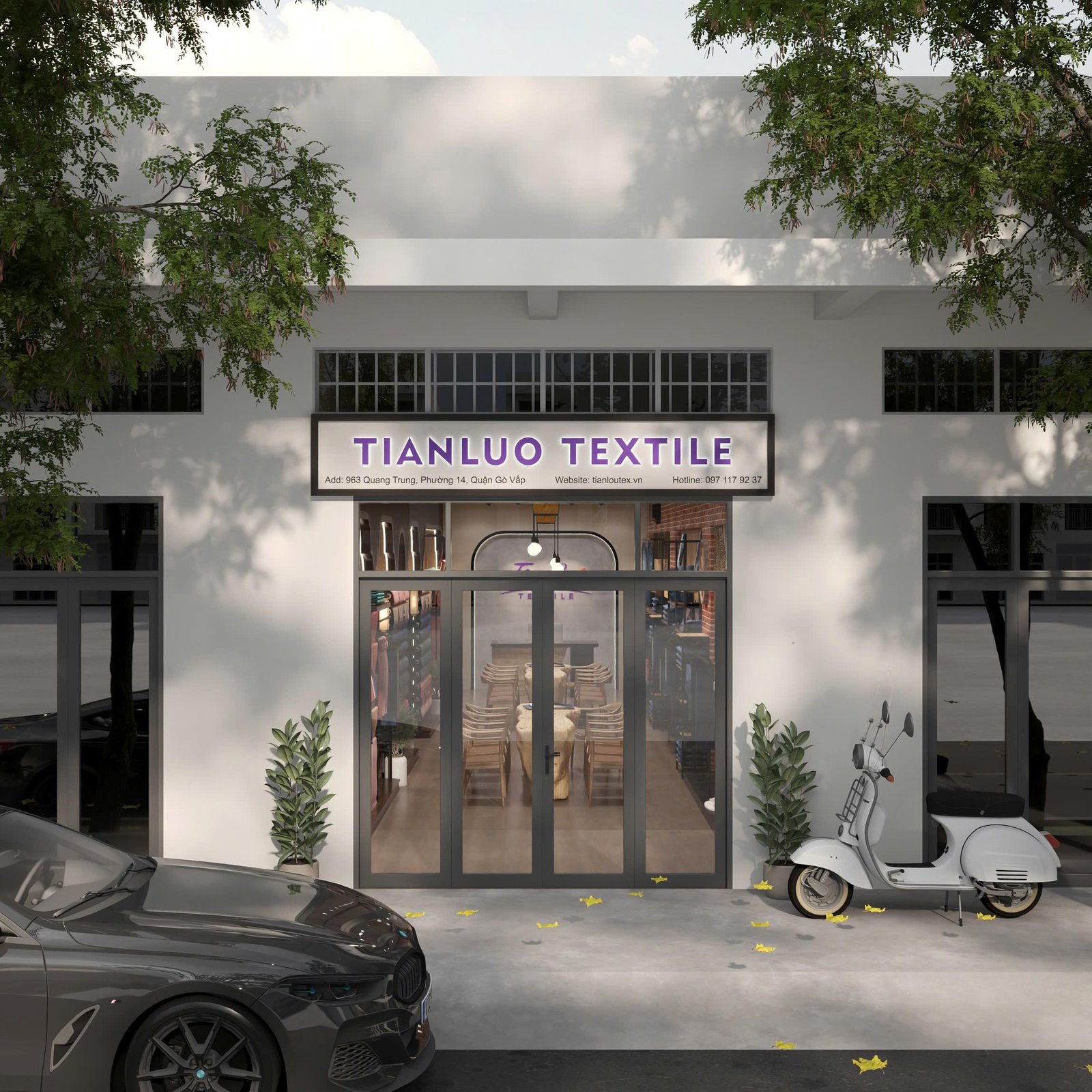 Tianluo Textile storefront entrance
